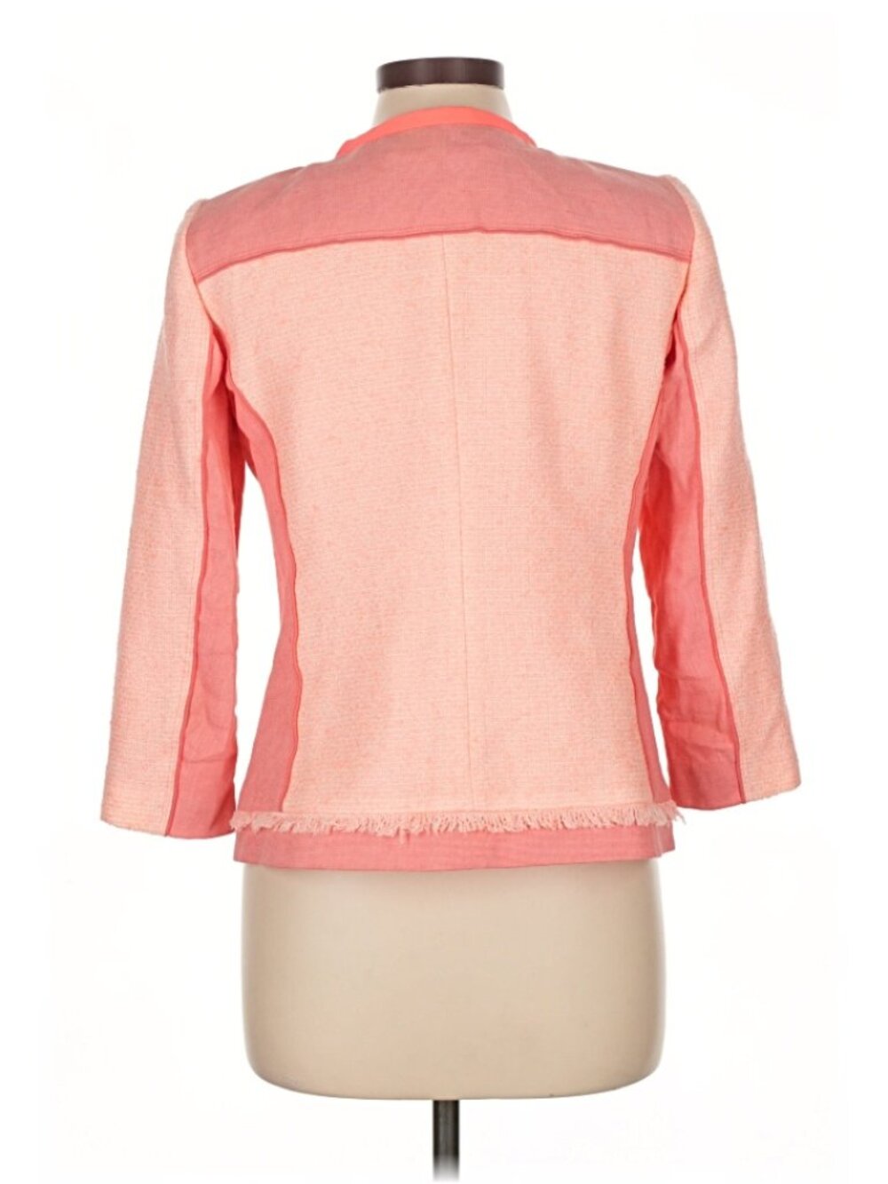 Elie Tahari Pearson Tweed Zip Jacket – Size 10 Pink Peach - Picture 4 of 8